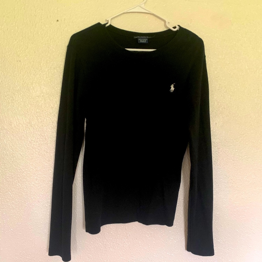 Black long sleeve polo